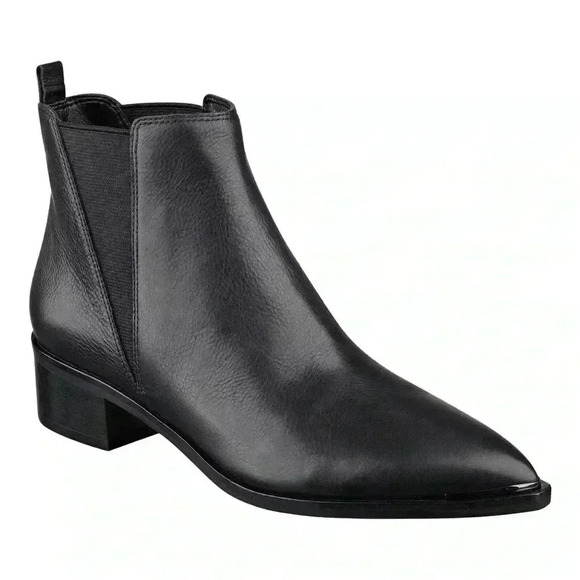 Marc Fisher YALE Black Leather Pointy Toe Chelsea Bootie Women’s Size 11M